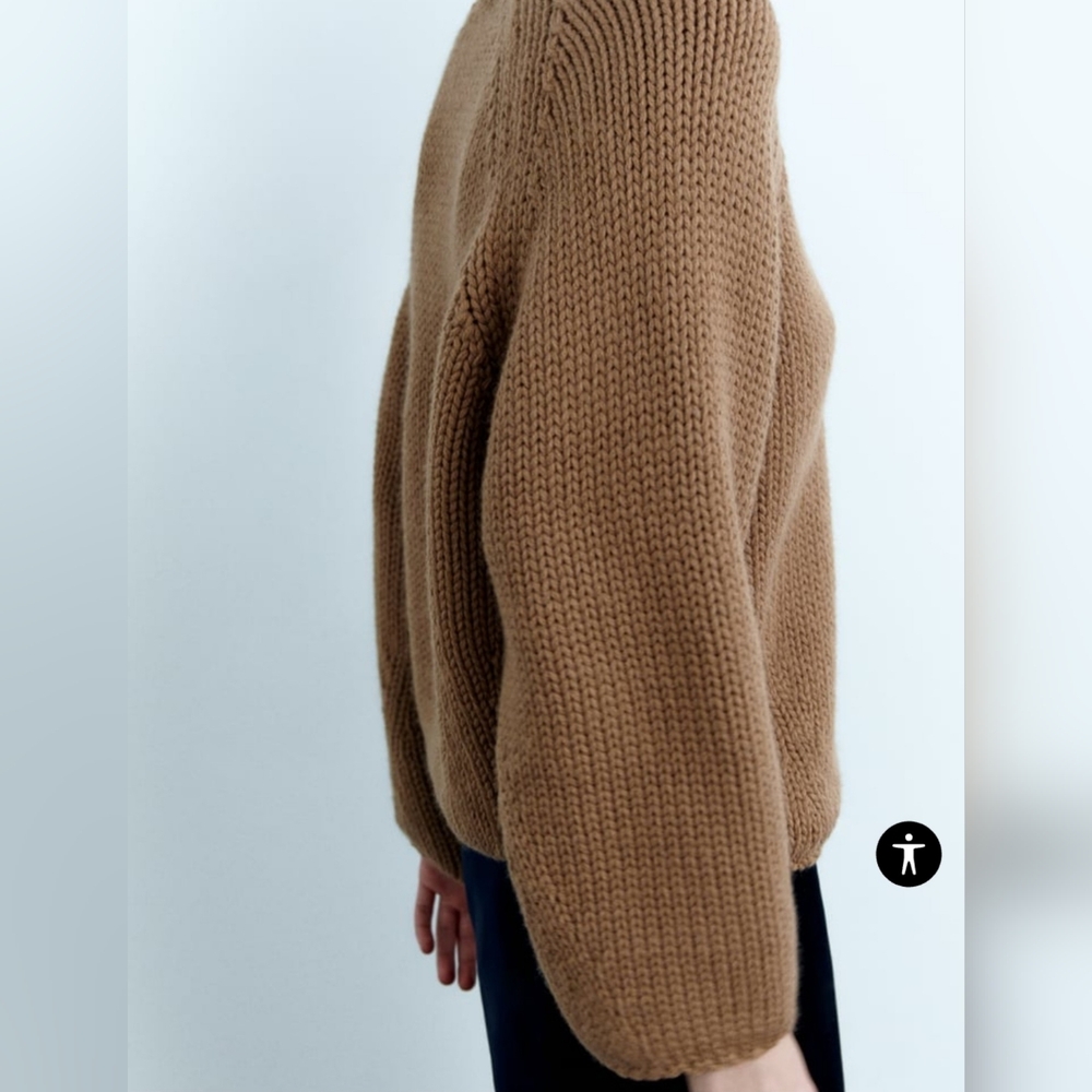 (354) NWT ZARA Oversized Knit Sweater, Size S - Picture 9 of 9